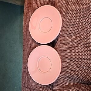 Fiesta Homer Laughlin China Rose Pink Jumbo Saucers. Set of 2. EUC.
